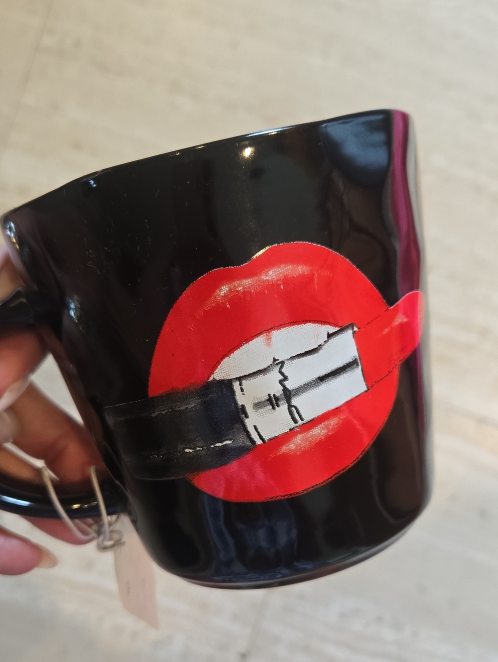 New Amanda Greenwood Art "Stay Fabulous" Dimpled Lipstick Lips Mug
